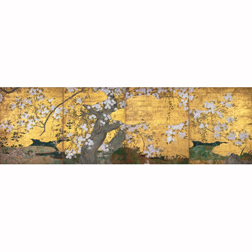 国宝　桜図壁貼付　長谷川久蔵筆　　桃山・16世紀　京都・智積院　10月24日～11月12日展示