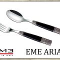 イタリア製 カトラリー【EME ARIA】エメ・アリア　ブラック（デザートフォーク・デザートスプーン）
