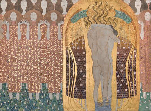 グスタフ・クリムト 《ベートーヴェン・フリーズ》（部分）年（原寸大複製／オリジナルは1901-1902年）㎝ ベルヴェデーレ宮オーストリア絵画館