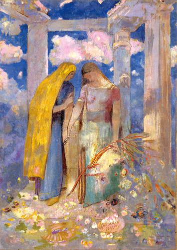 オディロン・ルドン 《神秘的な対話》 1896年頃 油彩/画布 65.0×46.0cm 岐阜県美術館蔵