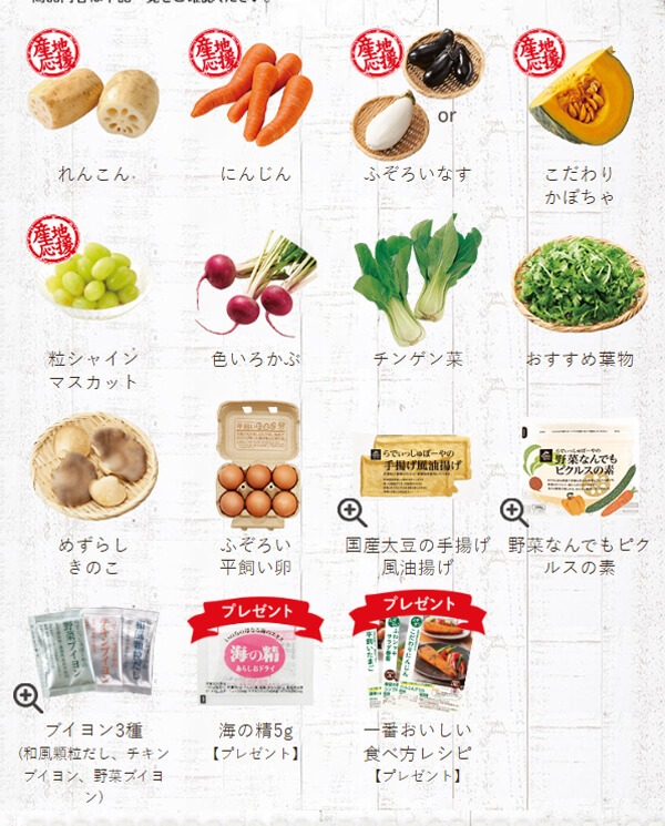 らでぃっしゅぼーや 初回限定お試しセット内容