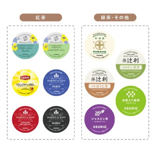 KEURIG カプセルブランド一覧