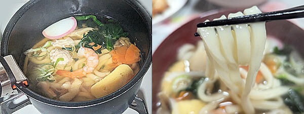 関西風合わせだしが自慢　10種具材の鍋焼うどん