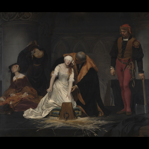 ポール・ドラローシュ 《レディ・ジェーン・グレイの処刑》 1833年 油彩・カンヴァス ロンドン・ナショナル・ギャラリー蔵   Paul Delaroche, The Execution of Lady Jane Grey, © The National Gallery, London. Bequeathed by the Second Lord Cheylesmore, 1902　