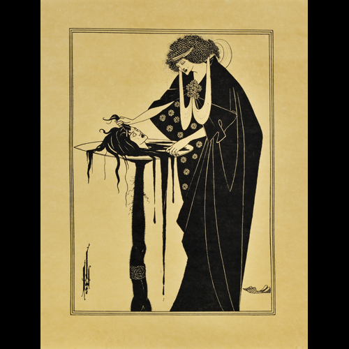 オーブリー・ビアズリー 　ワイルド『サロメ』より《踊り手の褒美》 1894年 ラインブロック・紙 個人蔵