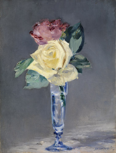 エドゥアール・マネ 《シャンパングラスのバラ》 1882年、油彩・カンヴァス © CSG CIC Glasgow Museums Collection