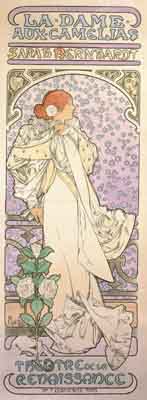 アルフォンス・ミュシャ 《椿姫》1896年　カラーリトグラフ ミュシャ財団蔵  ©Mucha Trust 2019