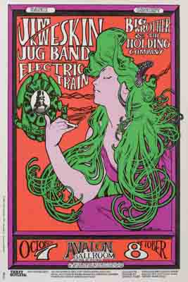 スタンレー・マウス&アルトン・ケリー 《ジム・クウェスキン・ジャグ・バンドコンサート（1966年10月7-8日アヴァロン・ボールルーム）》 　1966年頃 　オフセット・ リトグラフ