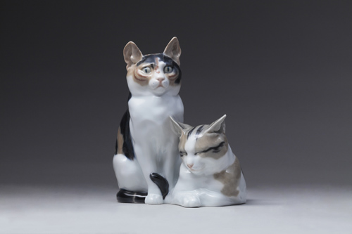 《二匹の猫》 オットー・ピルツ 1834～1940年頃 個人蔵