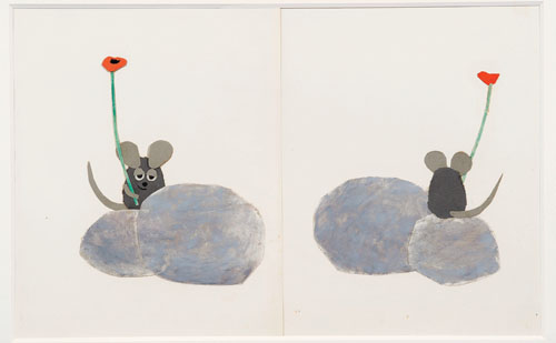 「フレデリック」 1967年 水彩、パステル、コラージュ、紙 51×63.6cm