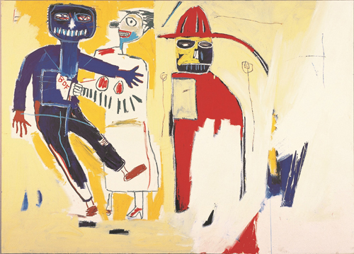 ジャン＝ミシェル・バスキア<BR>Bombero, 1983<BR>Acrylic and oilstick on canvas<BR>165.2 x 230.5 x 3.1 cm