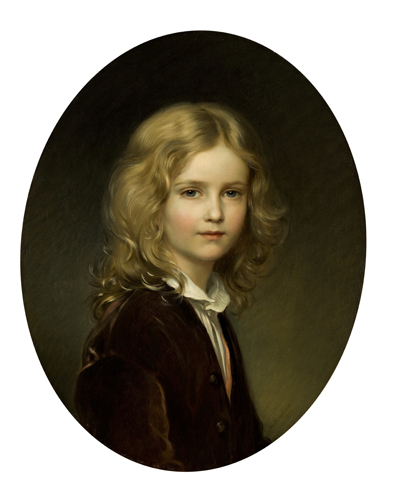 ヨーゼフ・ノイゲバウアー 《リヒテンシュタイン侯フランツ1世、8歳の肖像》 1861年、油彩・キャンヴァス