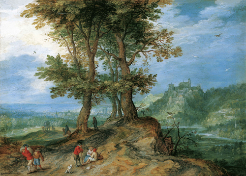 ヤン・ブリューゲル（父）《市場への道》 1604年、油彩・銅板