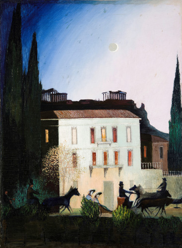 チョントヴァーリ・コストカ・ ティヴァダル 《アテネの新月の夜、馬車での散策》 1904年 油彩／カンヴァス