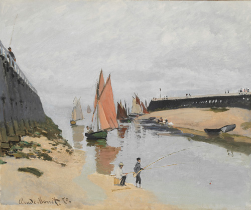 クロード・モネ 《トゥルーヴィルの防波堤、干潮》 1870年 油彩／カンヴァス