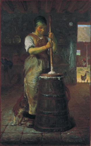 ジャン＝フランソワ・ミレー《バター作りの女》1870年