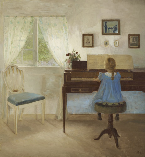 ピーダ・イルステズ　《ピアノに向かう少女》　1897年　アロス・オーフース美術館蔵 ARoS Aarhus Kunstmuseum / © Photo: Ole Hein Pedersen