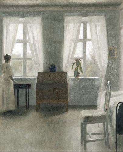 ヴィルヘルム・ハマスホイ　《寝室》　1896年　ユーテボリ美術館蔵