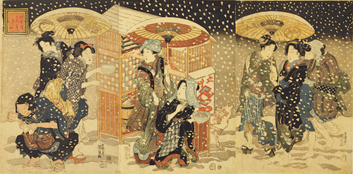 神無月はつ雪のそうか 歌川国貞、日本浮世絵博物館蔵