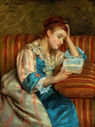 メアリー・スティーヴンソン・カサット《縞模様のソファで読書するダフィー夫人》1876年　Bequest of John T. Spaulding 48.523
