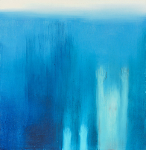 ミリアム・カーン 《美しいブルー》 2017年 油彩、キャンバス 200×195 cm