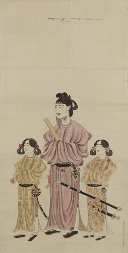 聖徳太子二王子像（模本） 狩野養信筆、江戸時代　天保13年（1842）、東京国立博物館蔵