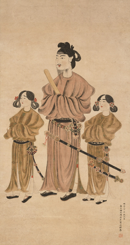 聖徳太子二王子像（模本）　和田貫水筆、明治30年（1897）、奈良国立博物館蔵
