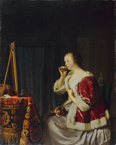 フランス・ファン・ミーリス《化粧をする若い女》 1667年 ドレスデン国立古典絵画館