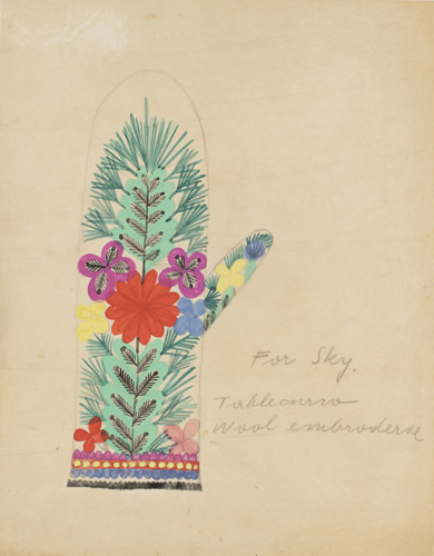 上野リチ・リックス《スキー用刺繍手袋デザイン》1935-44年 京都国立近代美術館