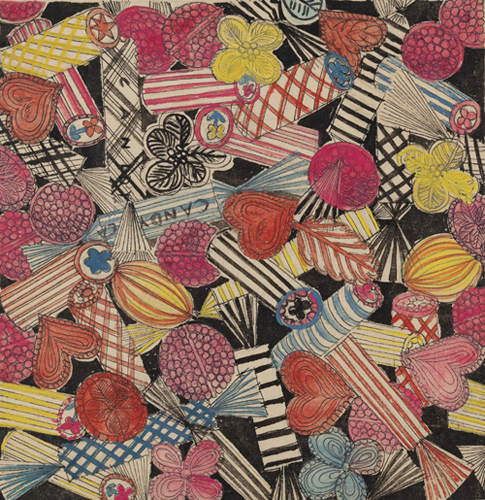 上野リチ・リックス《プリント服地デザイン：ボンボン（2）》1925-35年頃　京都国立近代美術館