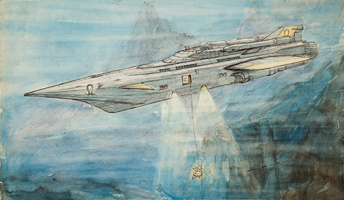 万能潜水艦アルファ号 デザイン画、「緯度0大作戦」(1969)より © TOHO CO., LTD.