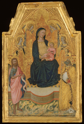 ニッコロ・ディ・ブオナッコルソ 《玉座の聖母子と聖司教、洗礼者聖ヨハネ、四天使》 1380年頃
