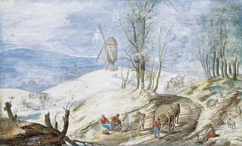 ヤン・ブリューゲル２世 《冬の市場への道》 1625年頃 Private Collection