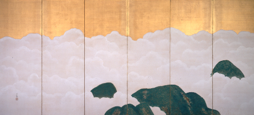 「群青富士」（左隻）　1917年頃、横山大観、静岡県立美術館、 東京展：半期展示　京都展：半期展示