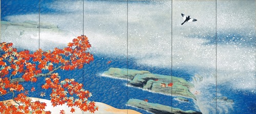 「紅葉」（右隻）　1931年、横山大観、足立美術館　東京展：5月8日～5月27日　　京都展：6月8日～7月1日