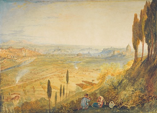 《モンテ・マリオから見たローマ》 1820年 水彩、スクレイピングアウト・紙 29.8×41.5cm エディンバラ、スコットランド国立美術館群 ©Trustees of the National Galleries of Scotland