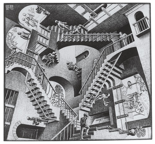  《相対性》 1953年 All M.C. Escher works copyright © The M.C. Escher Company B.V. - Baarn-Holland.  All rights reserved. www.mcescher.com