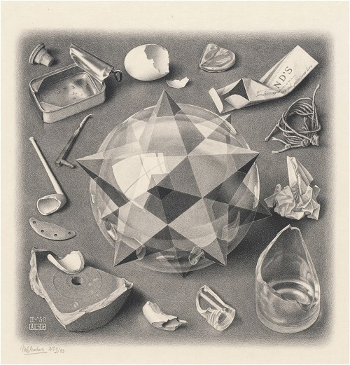  《対照（秩序と混沌》 1950年 All M.C. Escher works copyright © The M.C. Escher Company B.V. - Baarn-Holland.  All rights reserved. www.mcescher.com