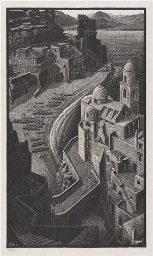  《アマルフィ海岸》 1934年 All M.C. Escher works copyright © The M.C. Escher Company B.V. - Baarn-Holland.  All rights reserved. www.mcescher.com