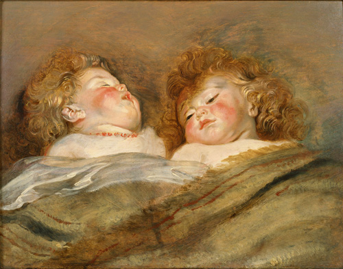 《眠る二人の子供》 ペーテル・パウル・ルーベンス 1612-13 年頃 油彩／板 東京、国立西洋美術館