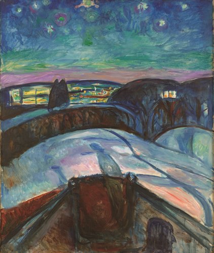 エドヴァルド・ムンク《星月夜》1922-24年　油彩、カンヴァス　120.5×100cm